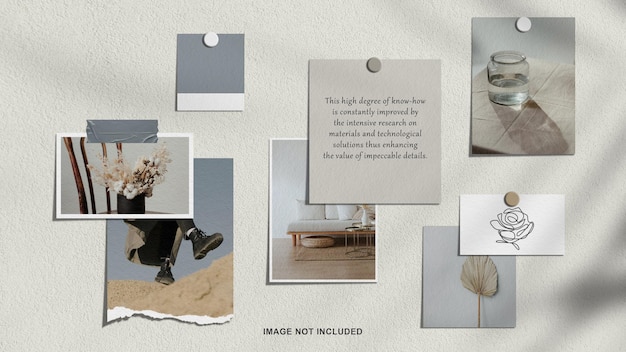 Mockup realistico di moodboard