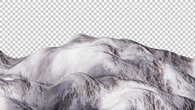 Scena di montagna realistica nel rendering 3d per il concetto di paesaggio