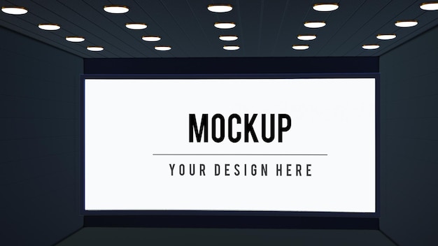 PSD realistic movie screen mockup design