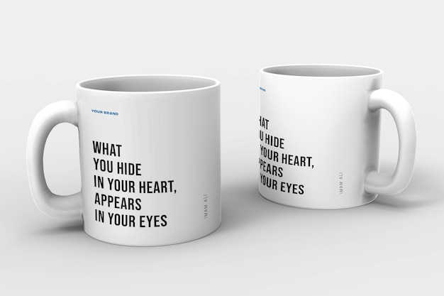 Realistic Mug Design Mockup Design Isolated