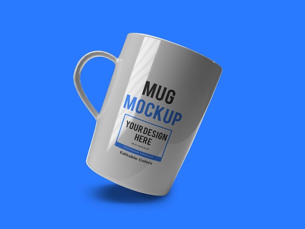 realistic mug mockup template isolated