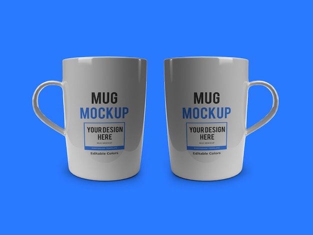 Realistic mug mockup template isolated