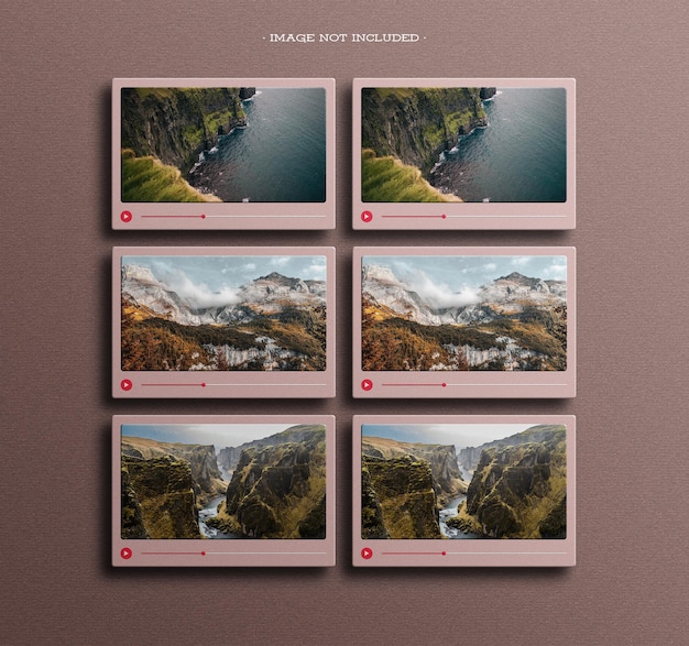 Realistic multimedia player mockup