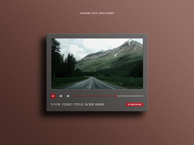 PSD realistic multimedia video player mockup