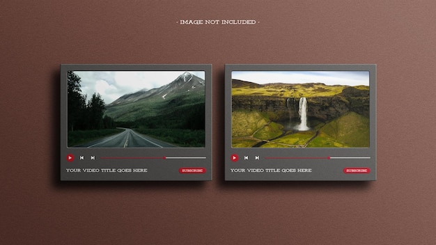 Realistic multimedia video player mockup