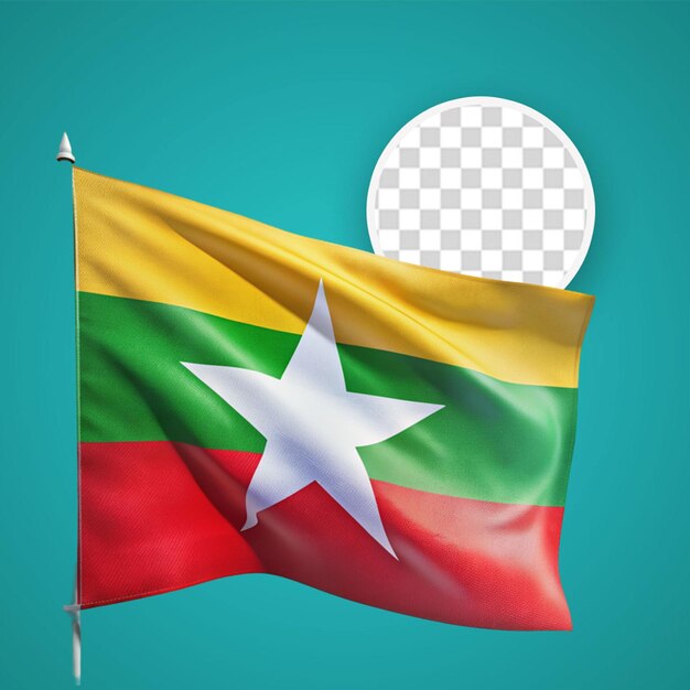 PSD realistic myanmar flag background