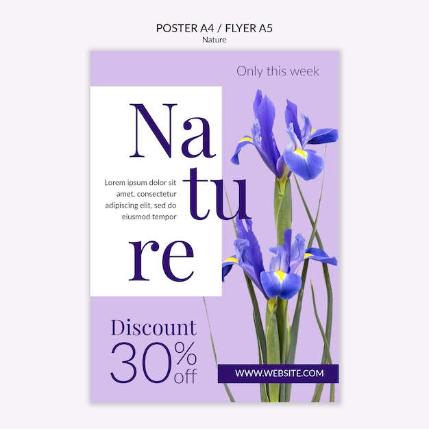 Modello di poster di natura realistica