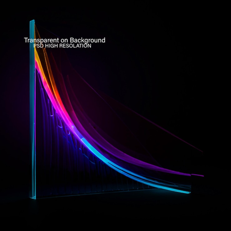 PSD realistic neon lights on transparent background