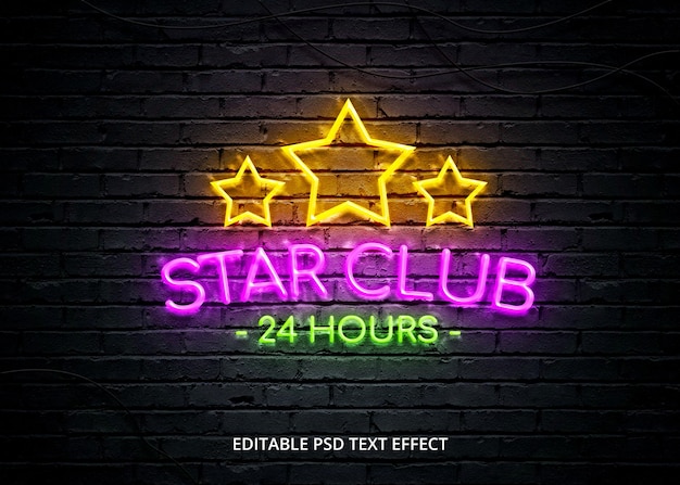 PSD realistic neon text effect