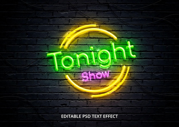 PSD realistic neon text effect