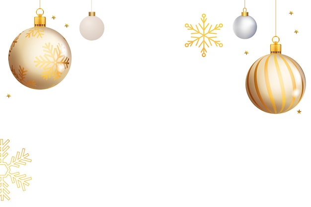 realistic new year border with ornaments