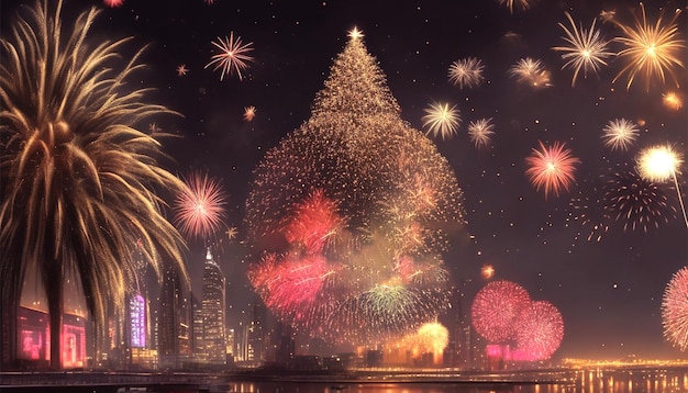 PSD realistic new year illustration