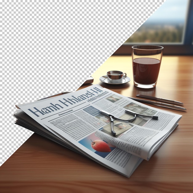 PSD realistic newspaper isolated on transparent background