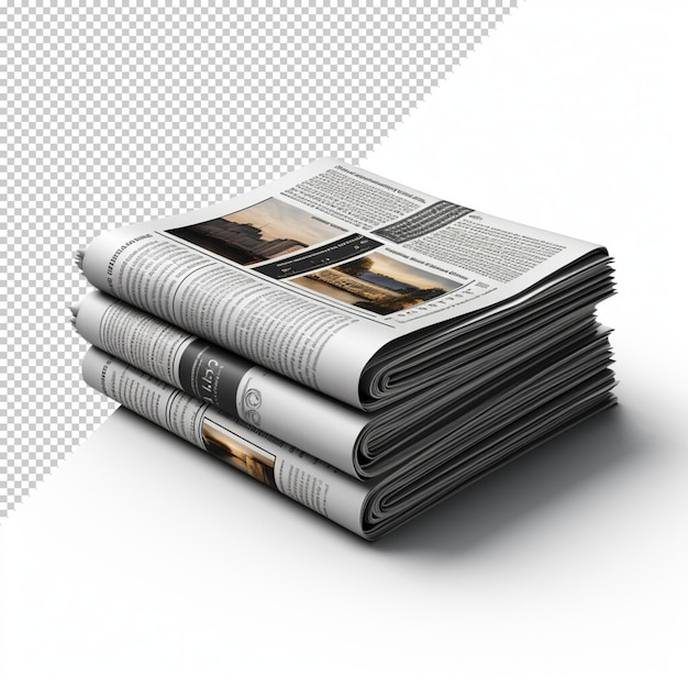 PSD realistic newspaper isolated on transparent background