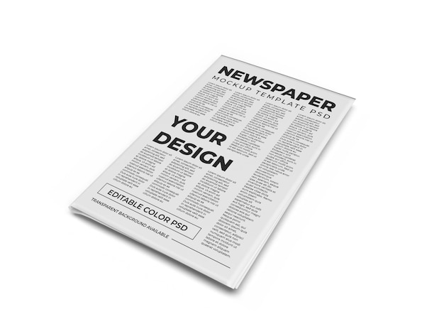 Realistic newspaper mockup template isolated