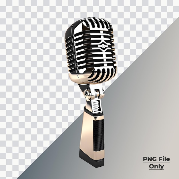 PSD realistic old microphone soft smooth lighting only png premium psd