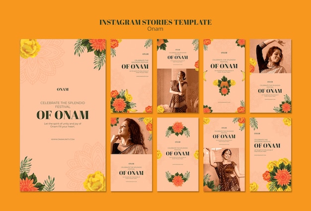 PSD realistic onam celebration  instagram stories