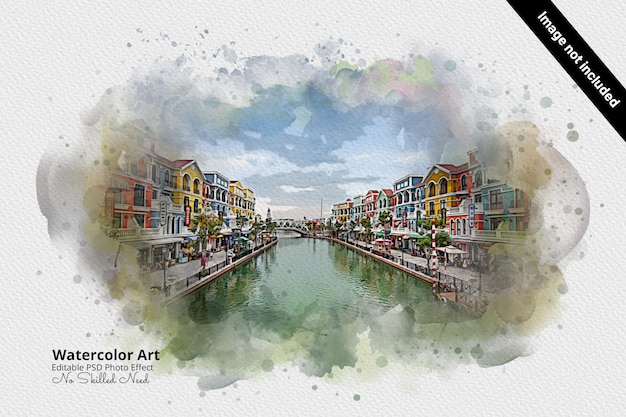 PSD realistic painting watercolor effect