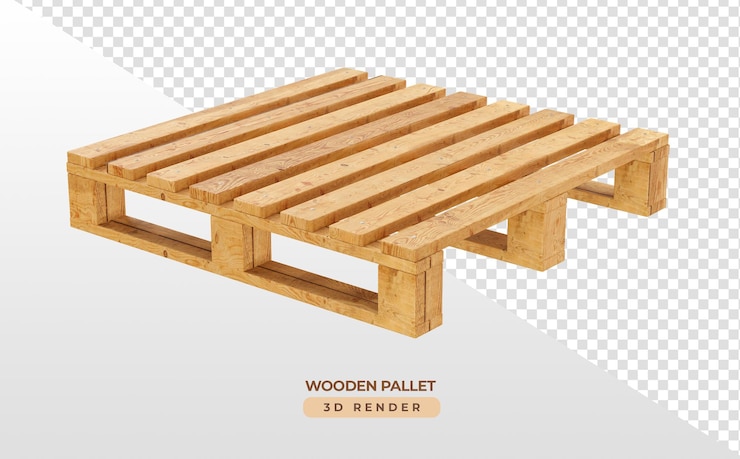 PSD realistic pallet with transparent background