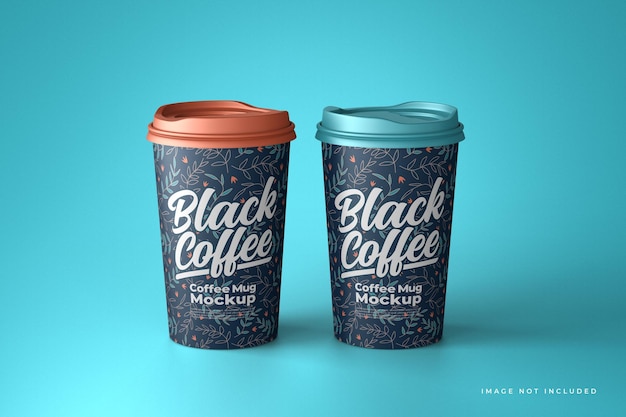 Realistic paper coffee cup mockup