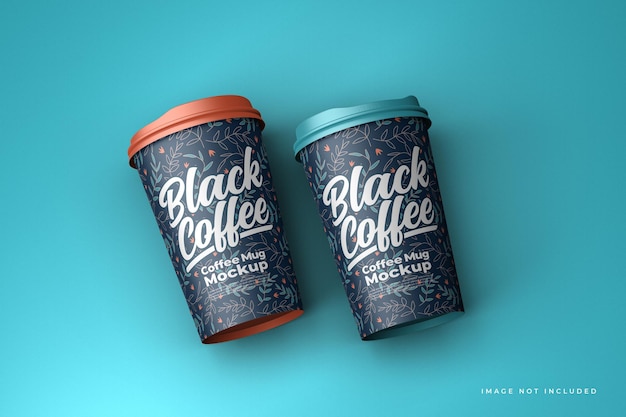 PSD realistic paper coffee cup mockup