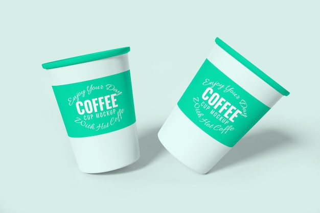 PSD realistic paper coffee cup mockup