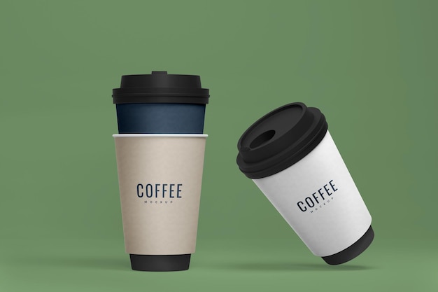 Mockup realistico di tazza di caffè in carta