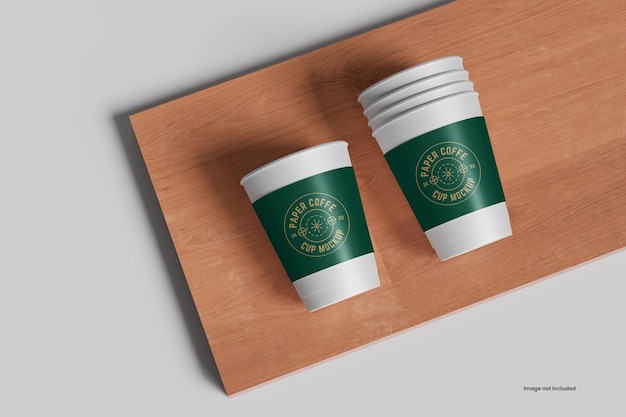 Realistic paper cup mockup