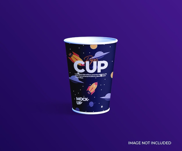 Realistic paper cup mockup