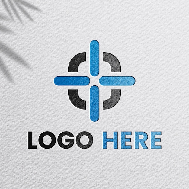 Realistic Paper Pressed Logo Mockup