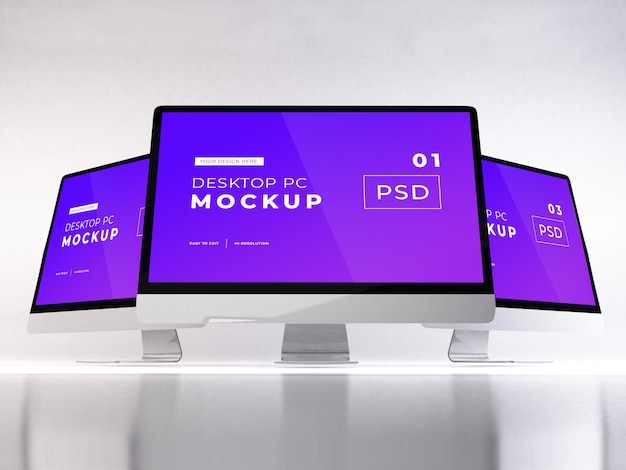 Realistic personal computer mockup