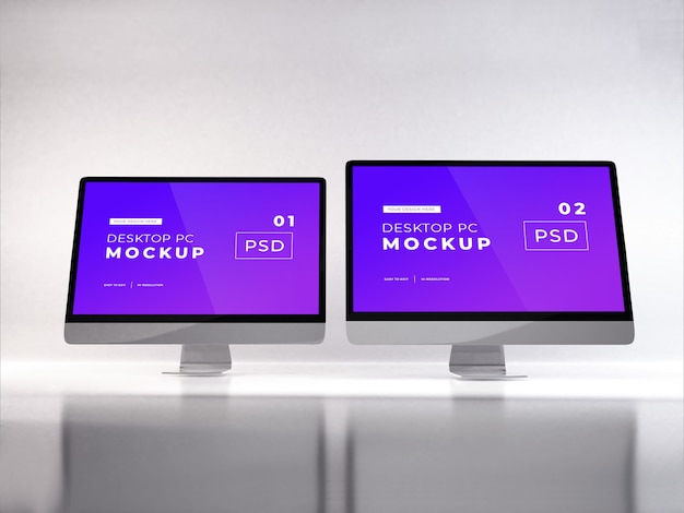 PSD realistic personal computer mockup