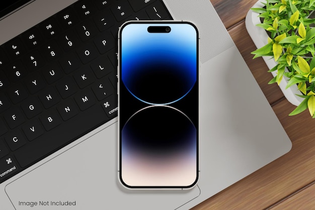 Telefono realistico 14 pro max mockup