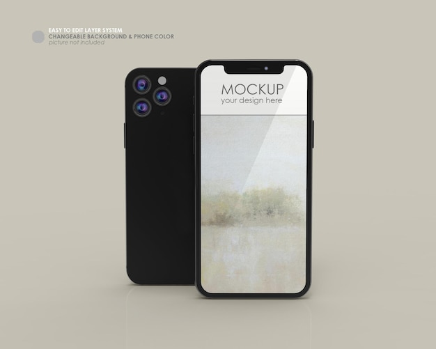 Realistic phone screen mockup