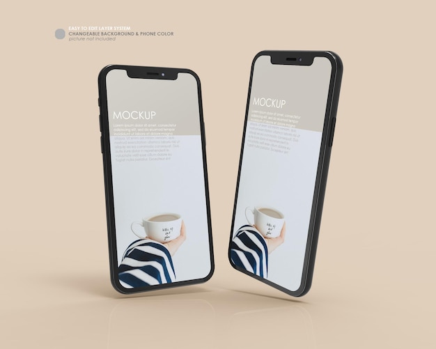 Mockup di schermo del telefono realistico