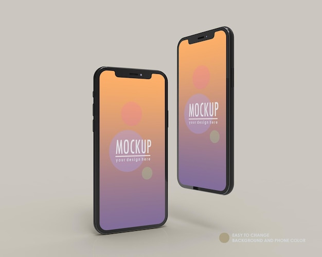 Realistic phone screen mockup