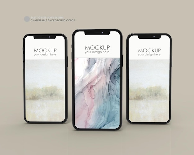 Mockup di schermo del telefono realistico