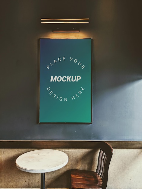 Realistic photo frame mockup with light effect