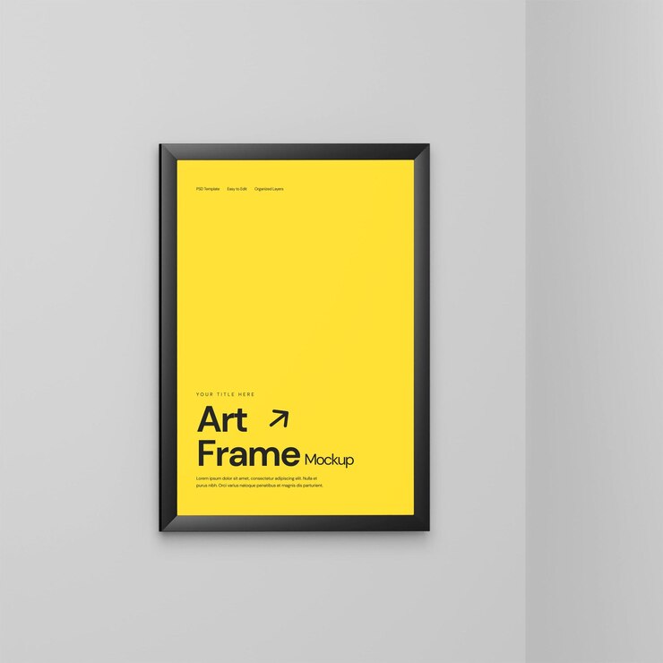PSD realistic photo frame mockup