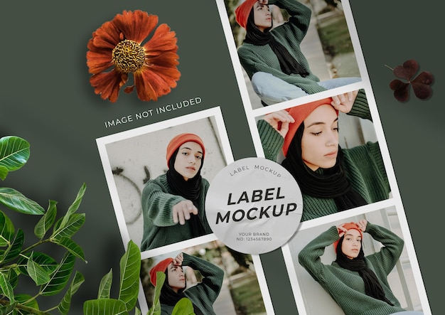 Realistic photo frame moodboard mockup