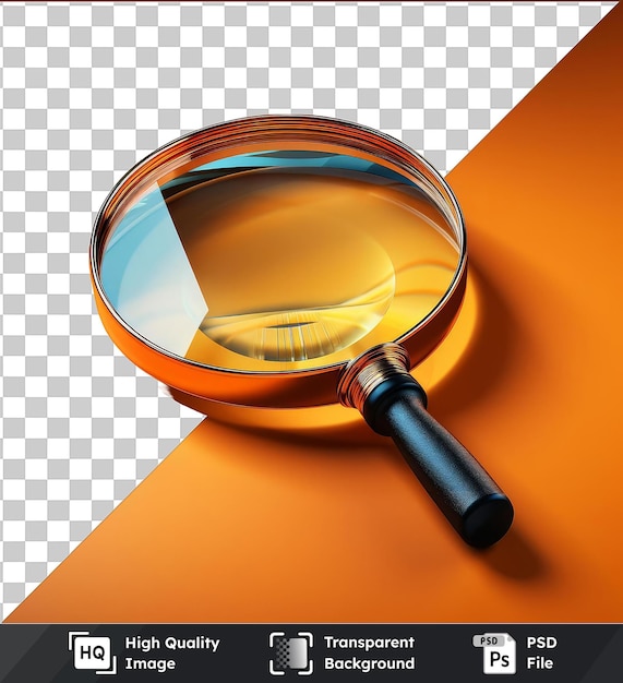 Realistic photographic detective _ s magnifying glass a magnifying glass is placed on a surface