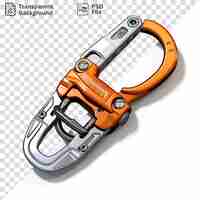 PSD realistic photographic mountain climbers carabiner on a isolated background