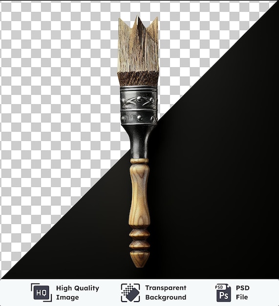 PSD realistic photographic sculptor _ s chiseled brush with a wooden handle