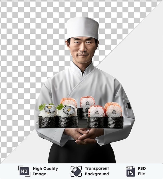 PSD fotografico realistico sushi chef _ s sushi l'arte del sushi