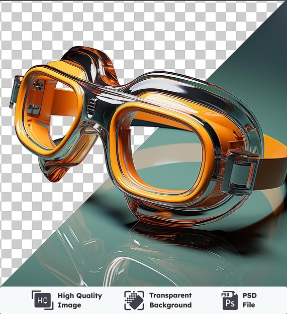 PSD nuotatore fotografico realistico _ occhiali di protezione come oggetto in acqua