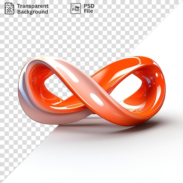 PSD realistic photographic topologists ma bius strip on a transparent background with a black shadow in the background