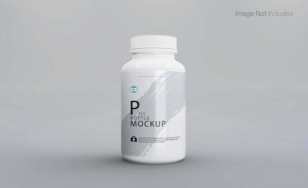Realistic pill bottle mockup design