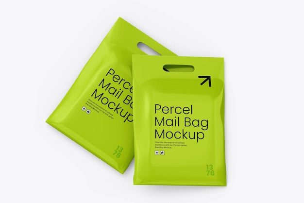 Realistic Plastic Bag with Die Cut Handle Mockup