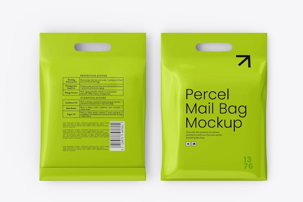 Realistic Plastic Bag with Die Cut Handle Mockup