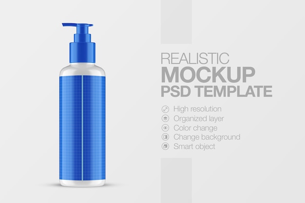 PSD realistic plastic bottle pump mockup